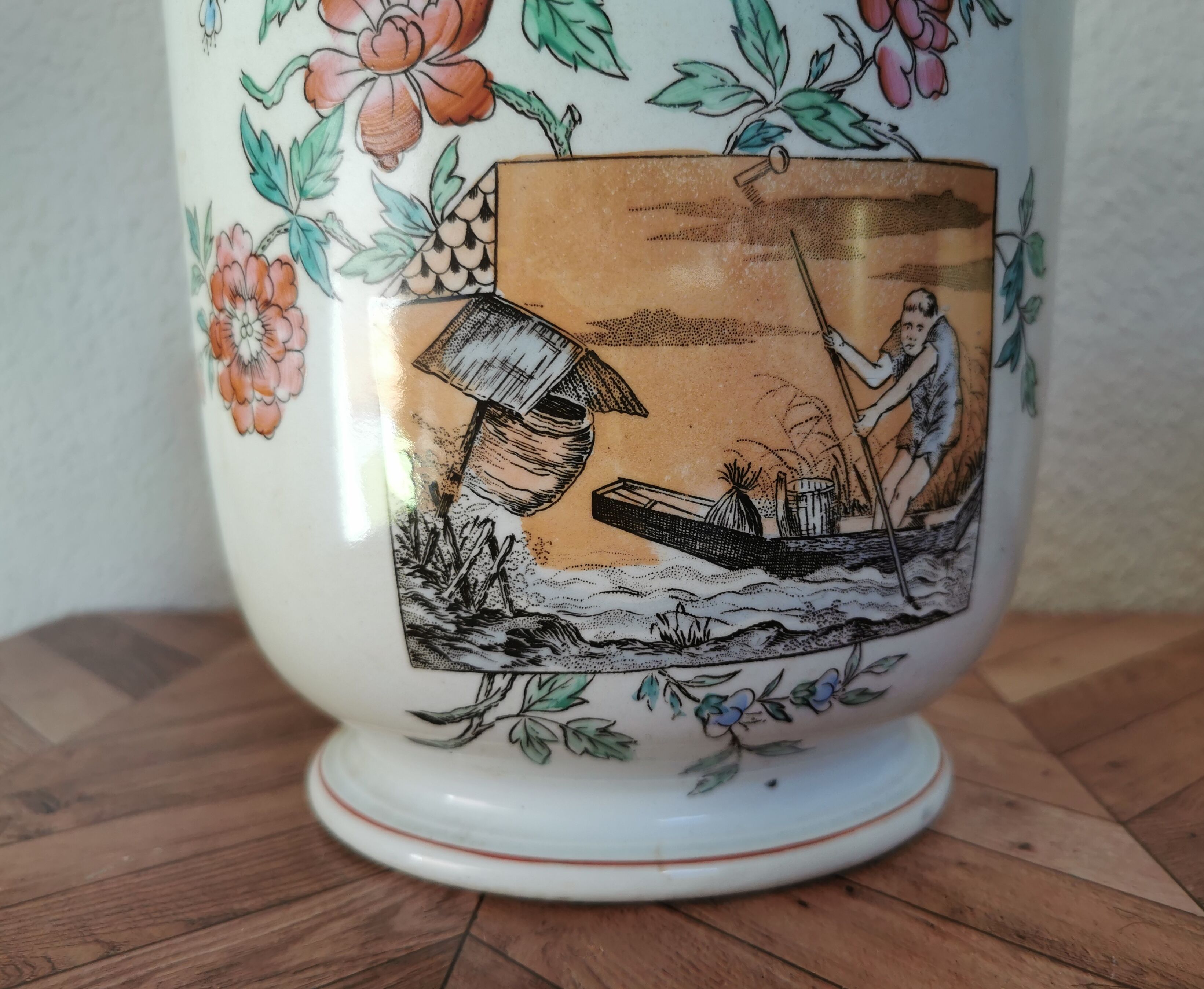 Cache pot earthenware Luneville Japan