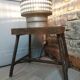 Old metal wooden stool