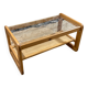 Coffee table in pine and glass Regain 1980