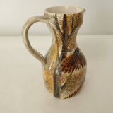 Ceramic pitcher with Pheasant motif (hunting) Signed (Signature to be identified)