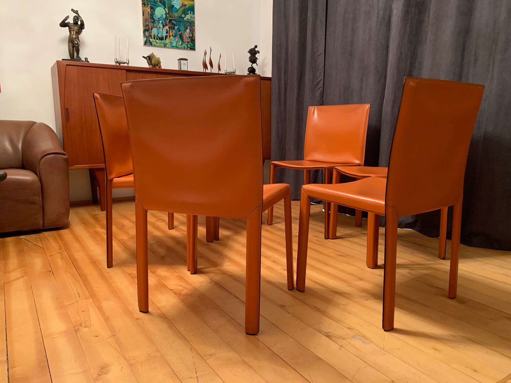 6 chaises Pasqualina par Grassi & Bianchi, Enrico Pellizzoni, Italie, années 1980.