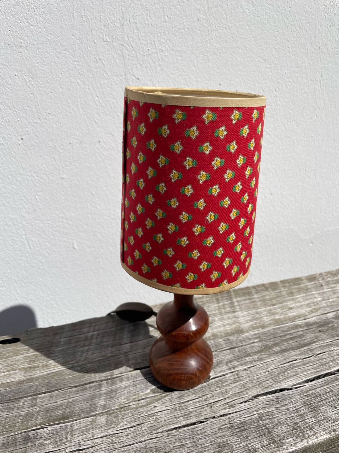Wooden bedside lamp 1970