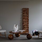 Hand-carved wooden decorative sculpture, mid-century, Danish cabinetmaker, 1970s.