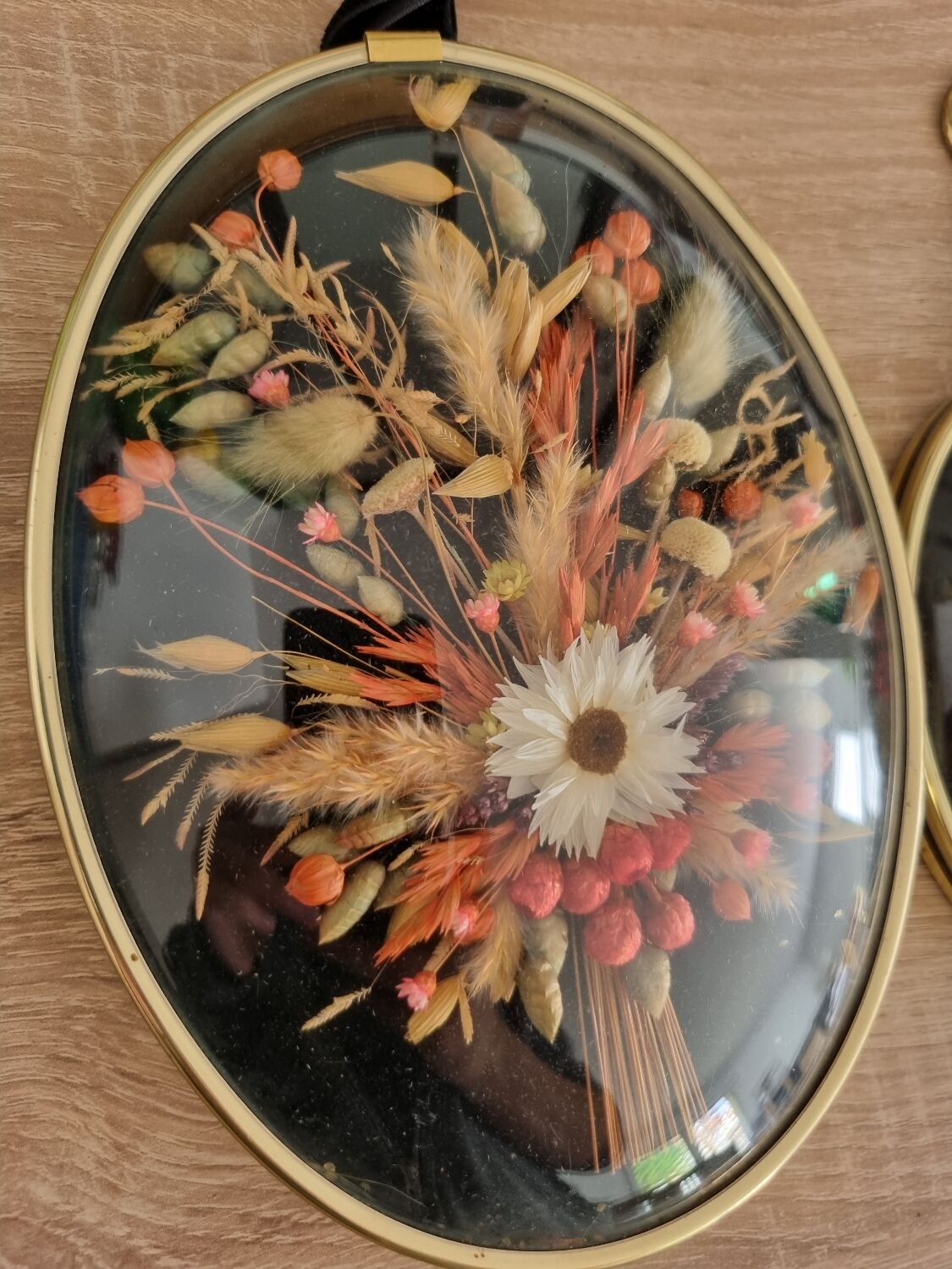 Cadre médaillon fleurs séchées
