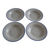 Set of 4 speckled blue Tulowice plates.
