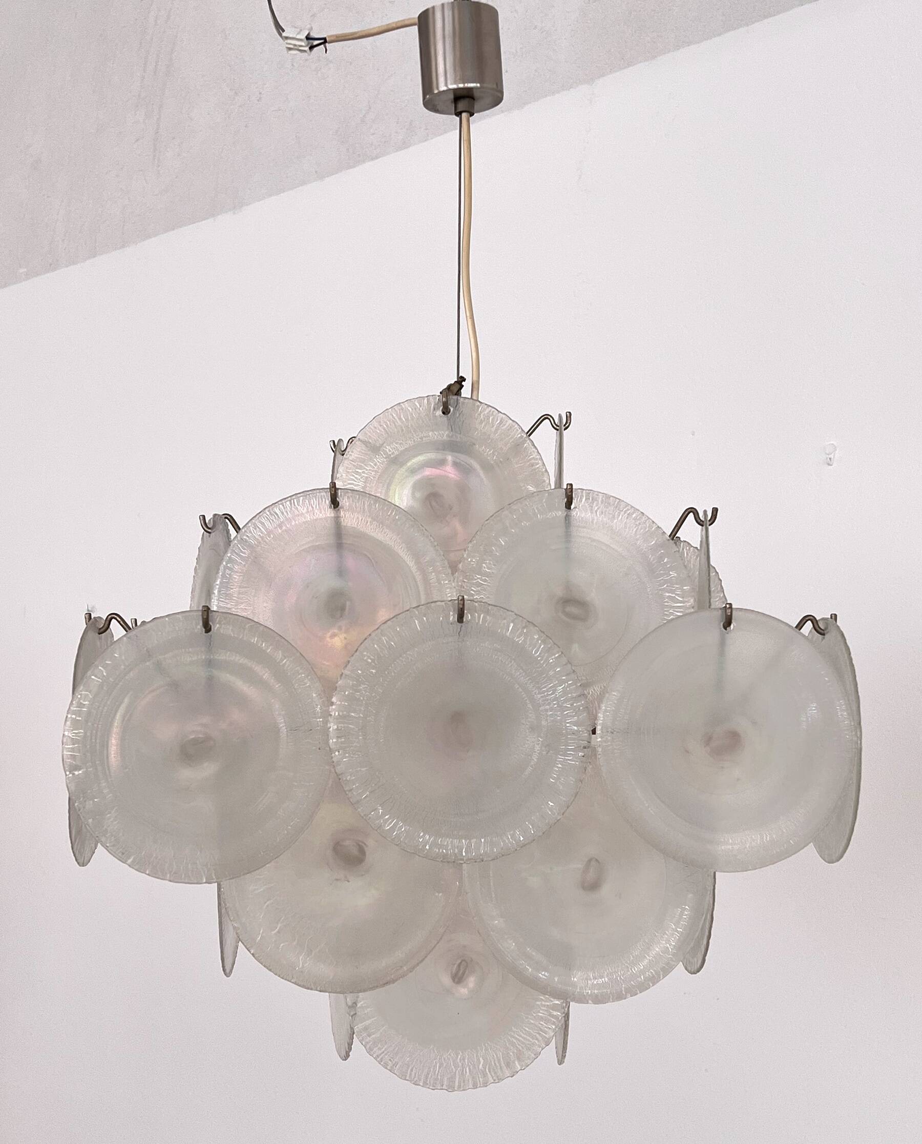 Italian Murano Chandelier by Carlo Nason for Mazzega, 70s