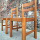 Maison Regain, duo of chairs in solid elm, vintage seating furniture.