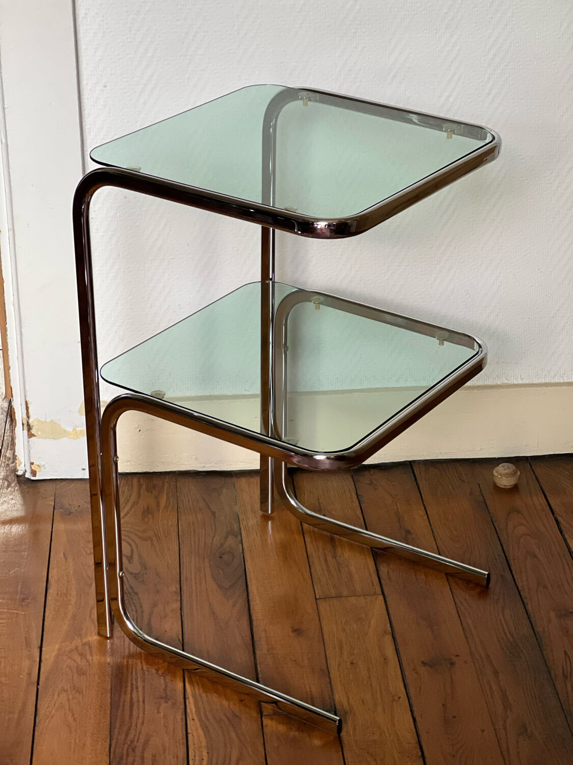 Service/end of vintage canape 1970 double tray