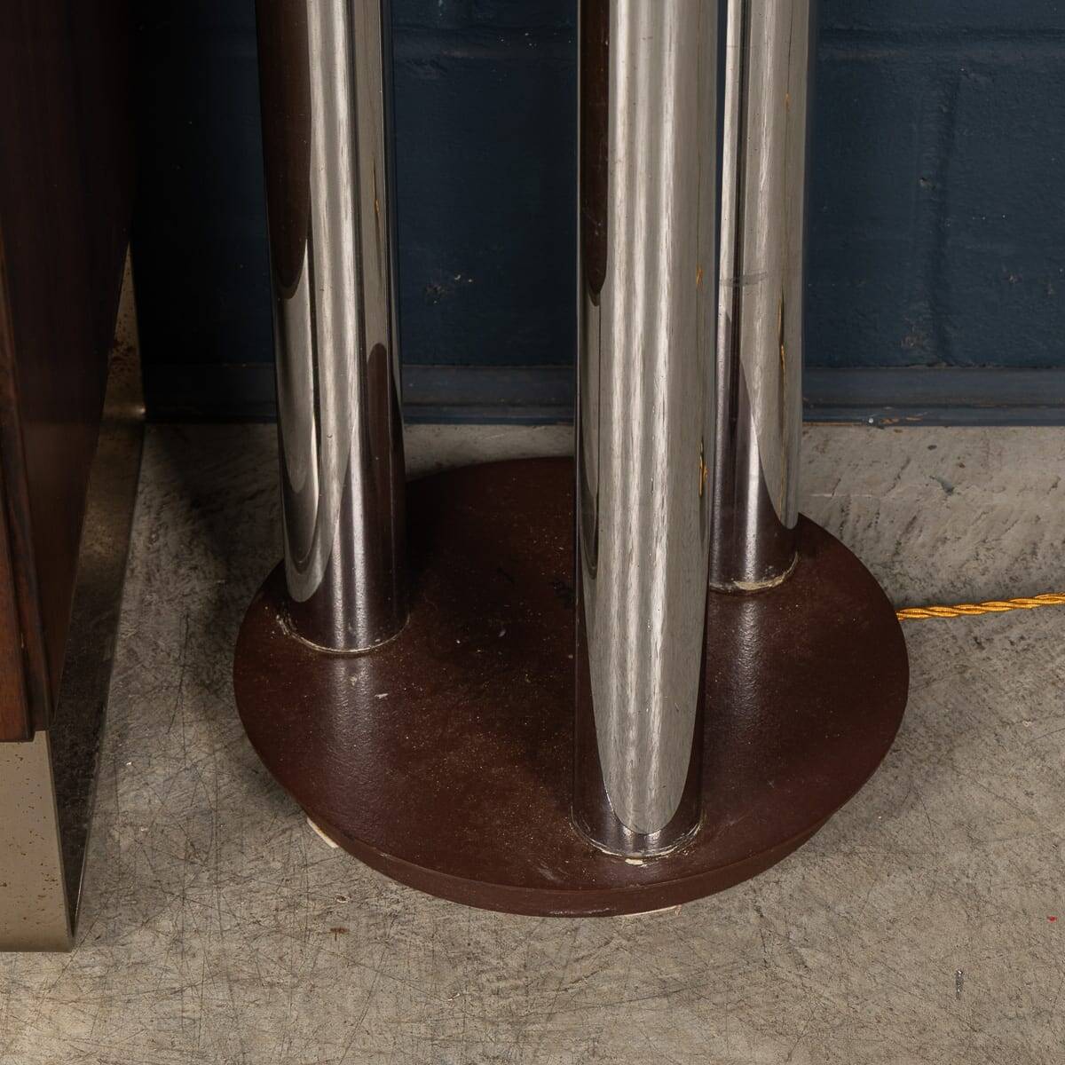 Vintage 20thc italian chrome & glass floor lamp by mazzega c.1970
