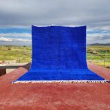Large Beni Ouarain Berber rug in Majorelle blue, 300x200 cm – thick wool