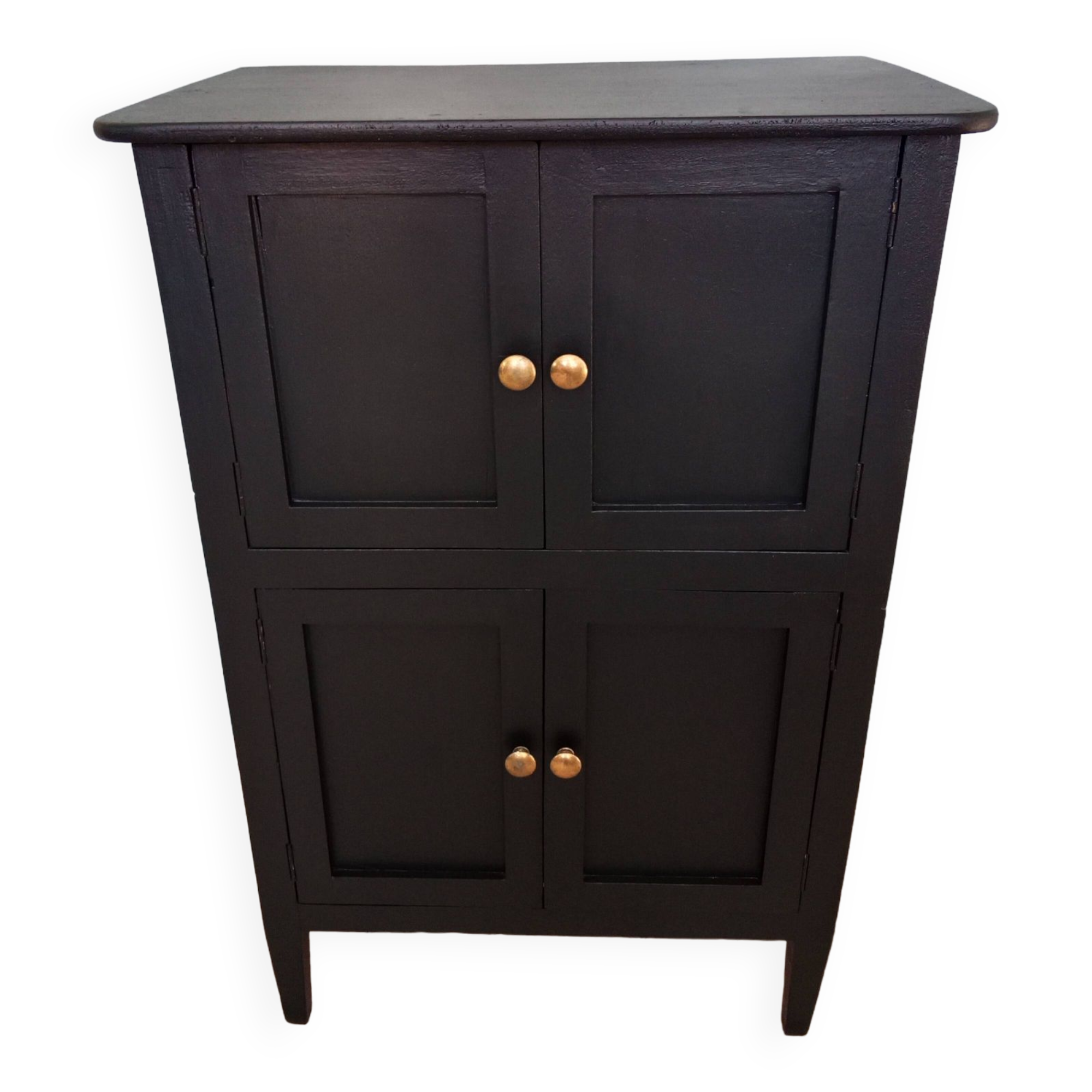 Small black Parisian sideboard vintage storage unit chest of drawers original Scandinavian industrial wood