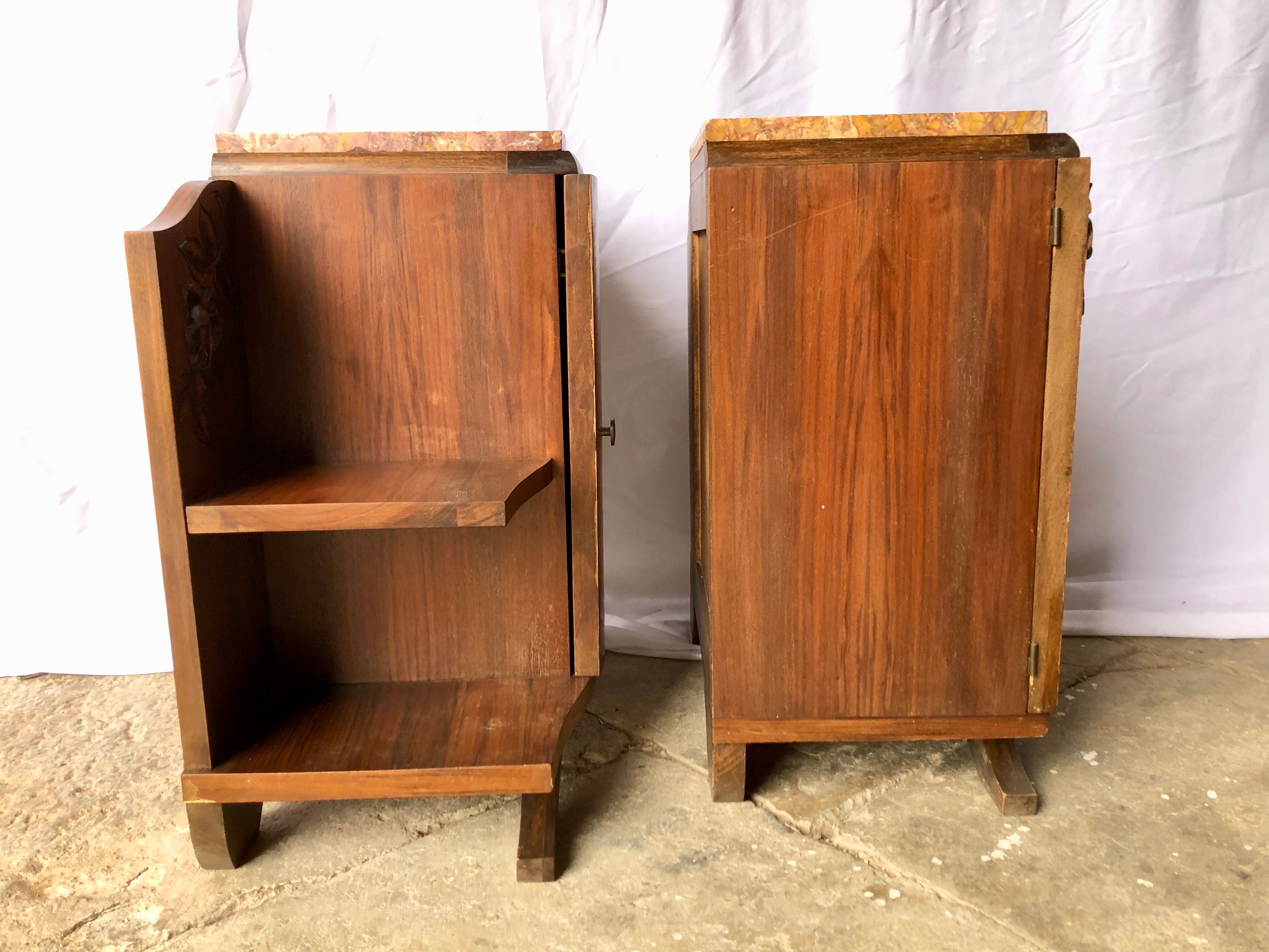 Pair of Art Deco bedside furniture