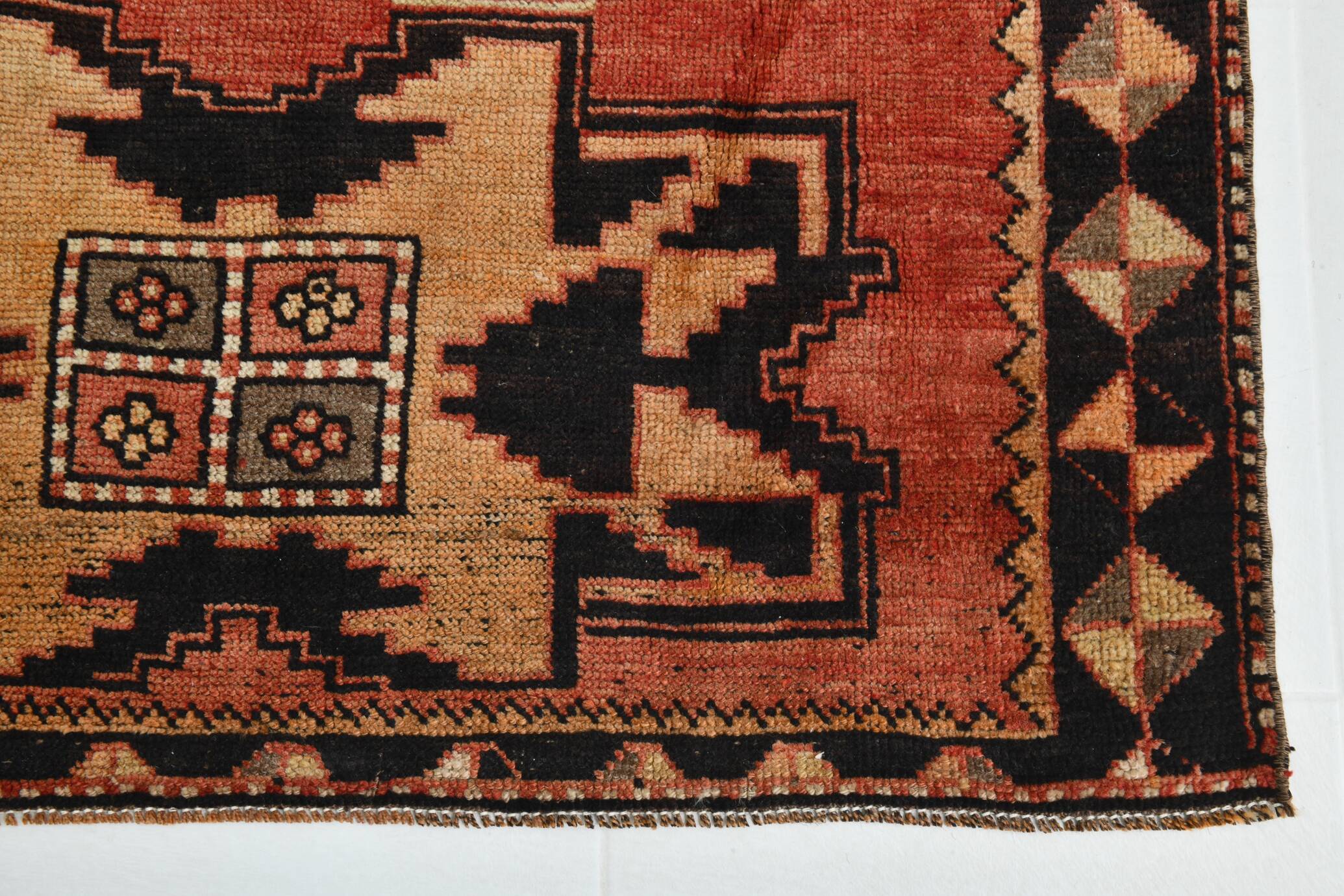 4x10 Vintage Faded Red Long Wide Turkish Runner Rug, 112x316