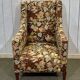 Fauteuil anglais des années 1930 à tissu fleurs