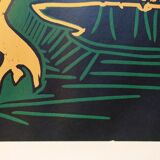 Bacchanal with Four Clouds Linocut by Pablo Picasso, 1962