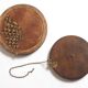 Duo old round wooden mirrors