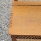 Vintage chest bench from the 50s in oak and rattan