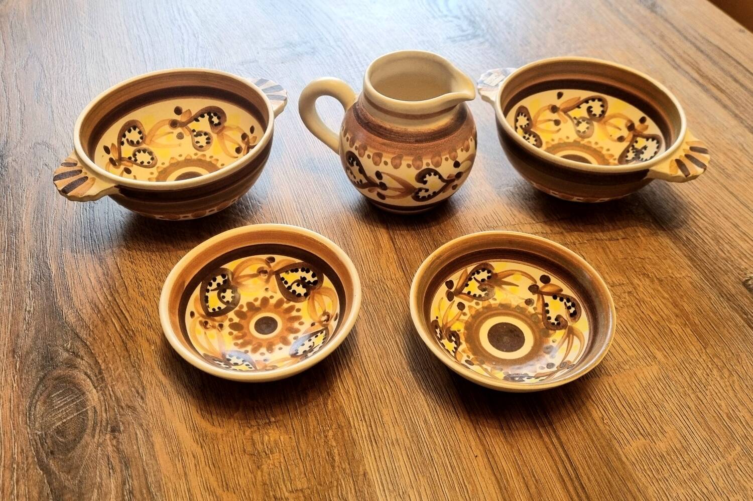Breakfast set in HB Henriot Quimper stoneware