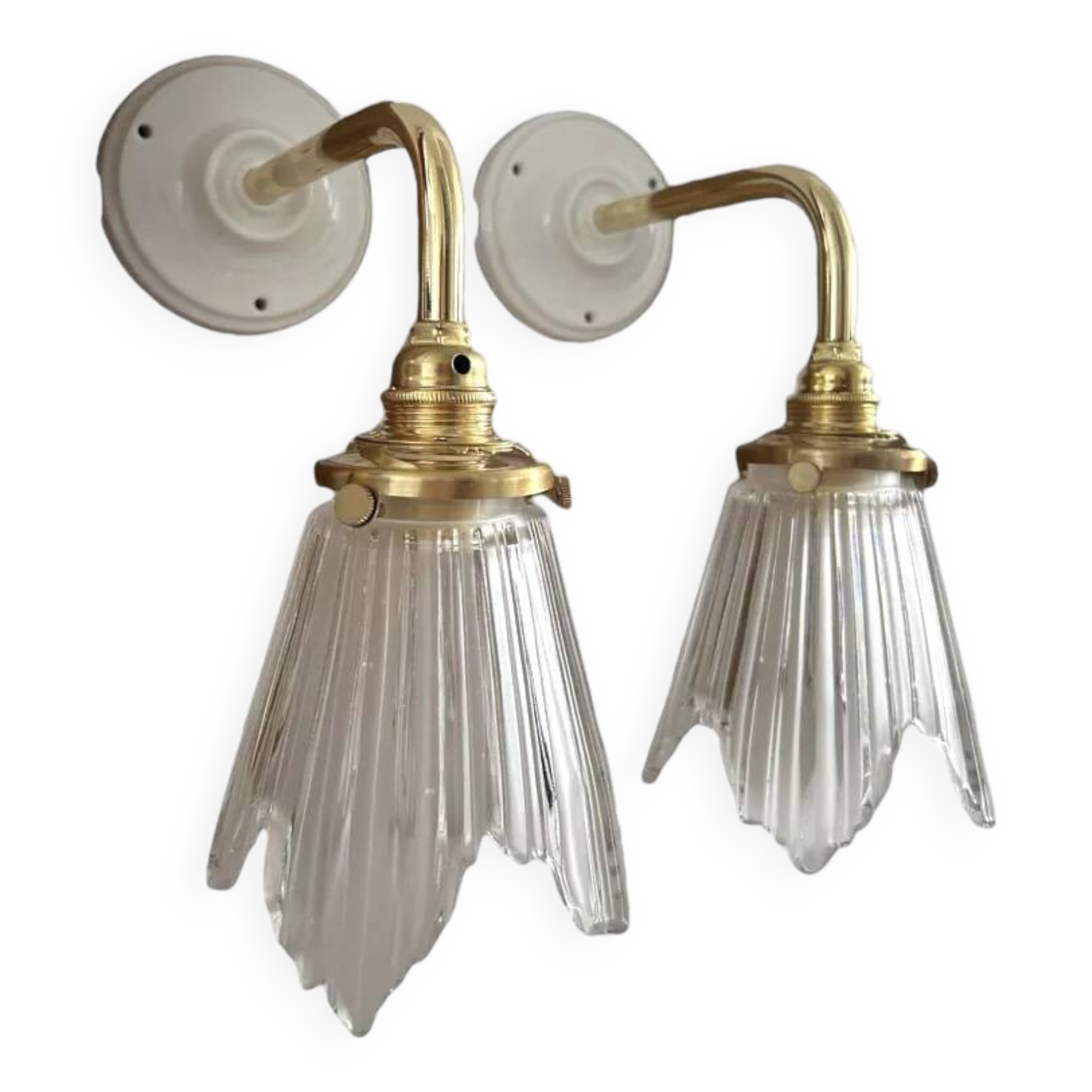 Pair of Art Deco glass wall sconces