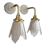 Pair of Art Deco glass wall sconces