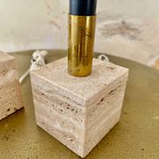 Cerri Nestore pair of travertine marble lamps, Italy 1970