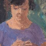 Adolphe Deteix, Woman Sewing in the Woods, circa 1930