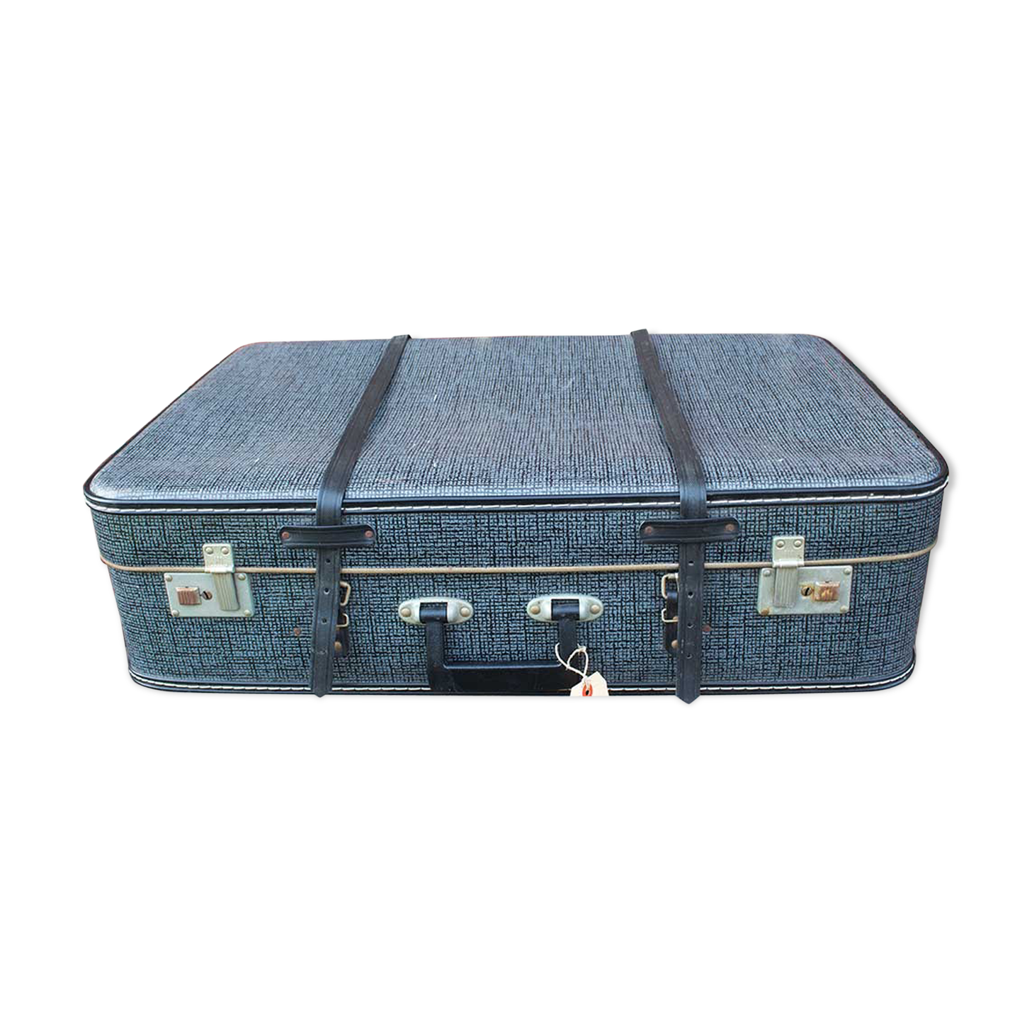 Retro blue suitcase 69 cm wide