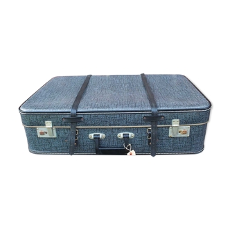 Retro blue suitcase 69 cm wide