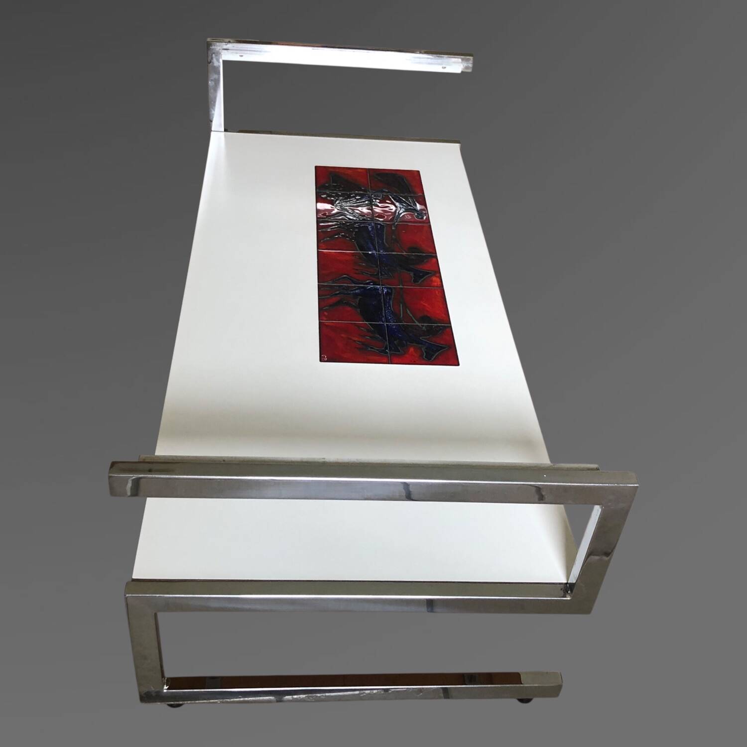 1970s glass and ceramic coffee table attributed to Belarti