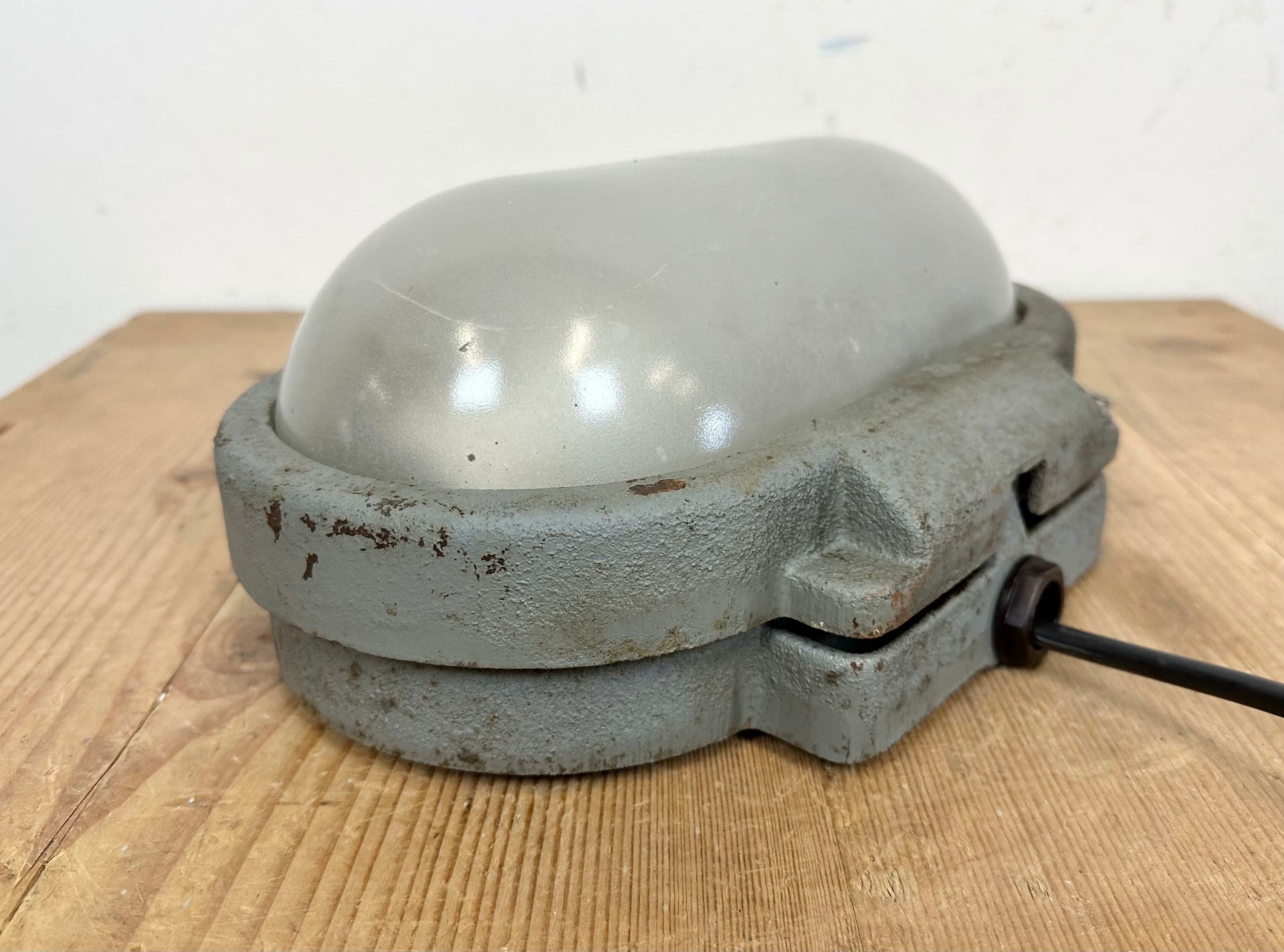 Grey Industrial Cast Iron Wall Light from Elektrosvit, 1960s