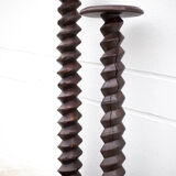 Pair of old wooden harness press screws