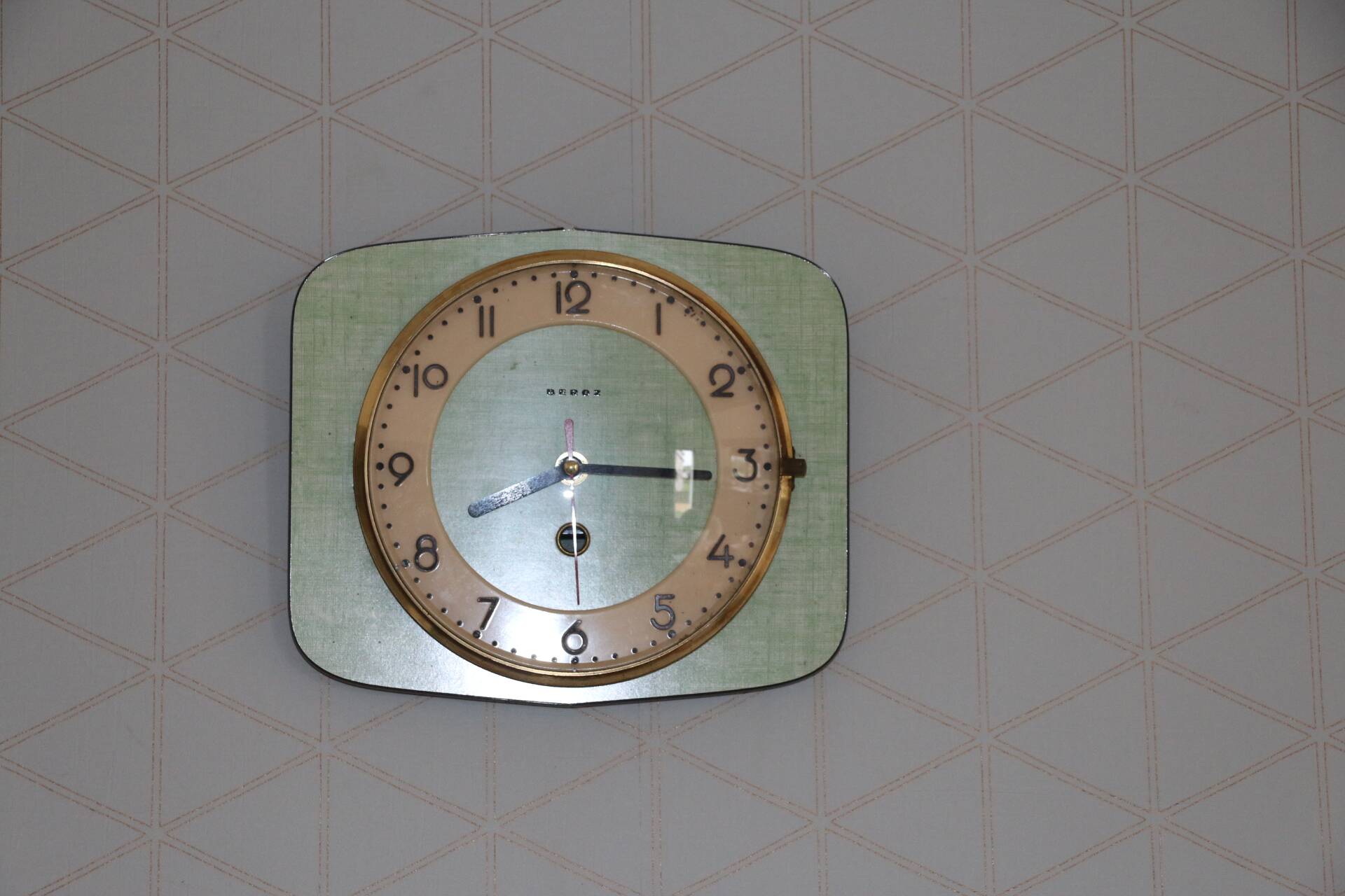 Beroz green formica wall clock