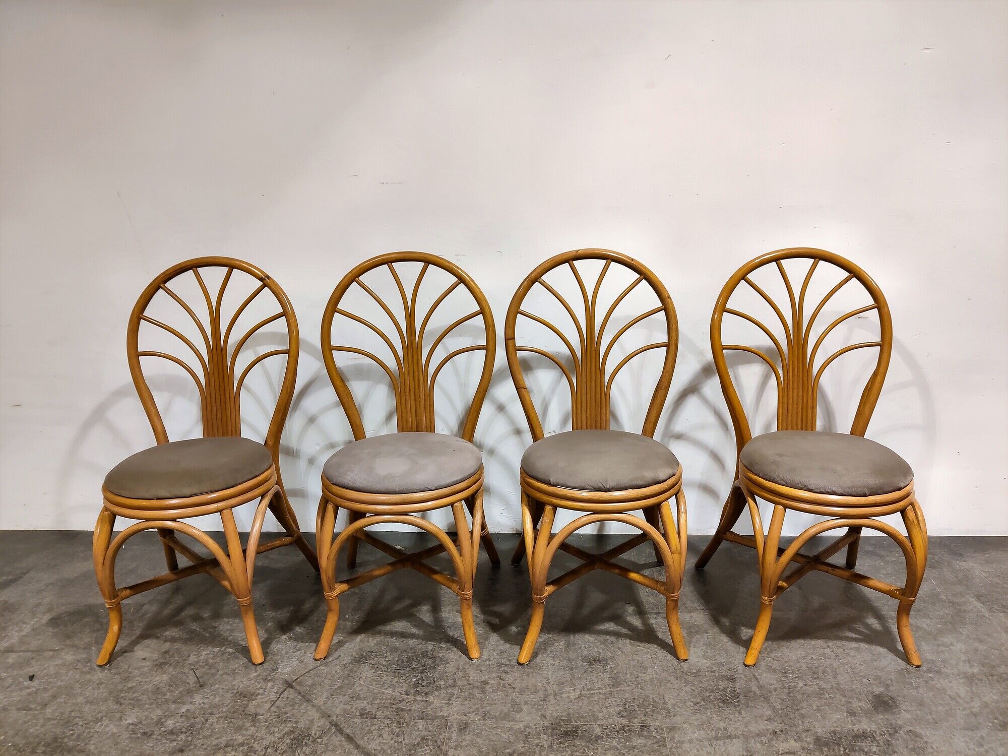 Vintage bamboo dining chairs, 1960s