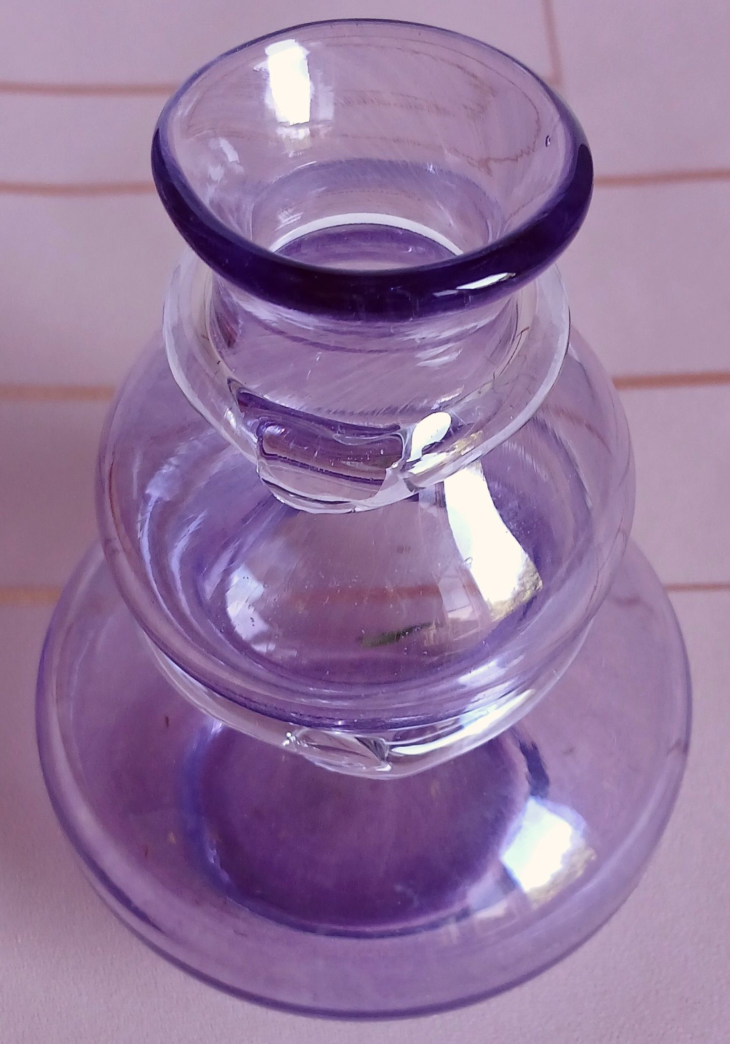 Purple blown glass vase