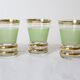 Set of 6 vintage glasses, granite and gold, vintage, authentic, 70s