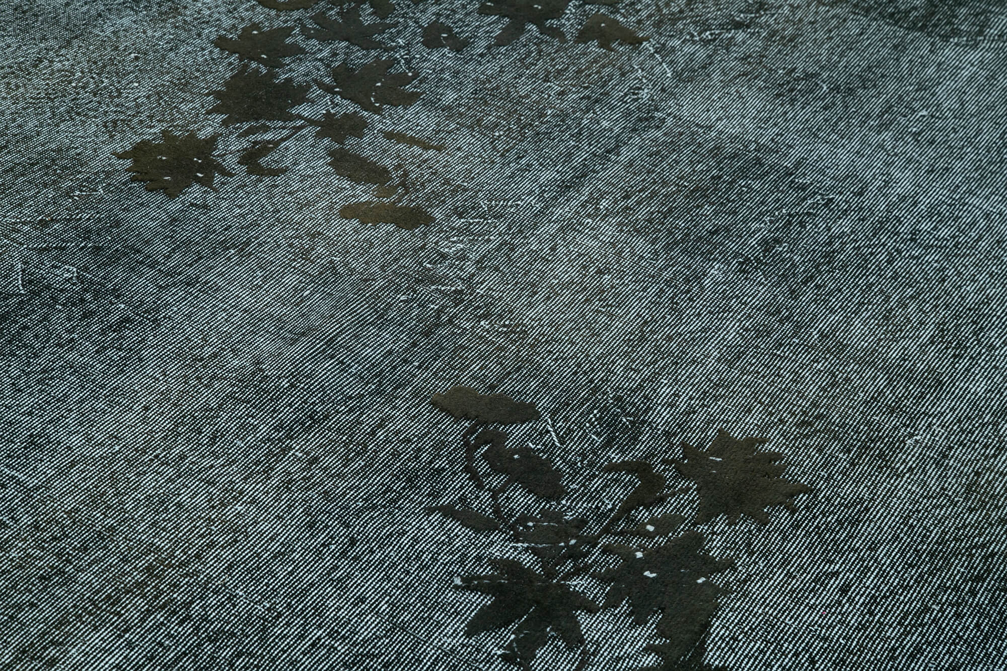 Hand-knotted bohemian turkish 1970s 213 cm x 305 cm black rug