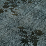 Hand-knotted bohemian turkish 1970s 213 cm x 305 cm black rug