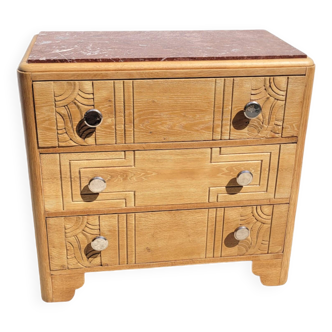 Vintage chest of drawers 1940 cherry marble