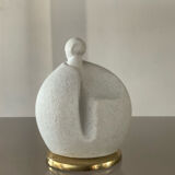 Vintage marbell paper press in stone and bronze