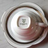 6 coffee cups in fine epiag white and steel gray moiré porcelain