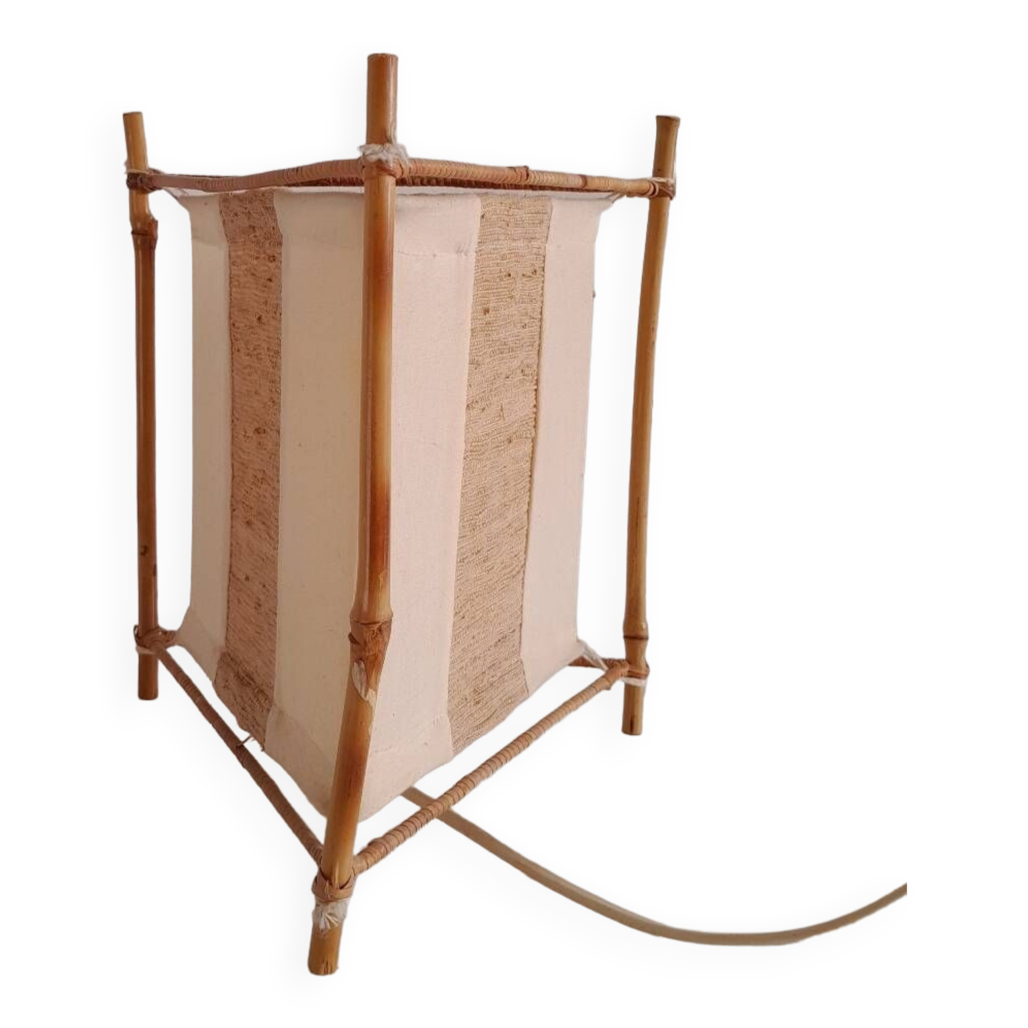 Rattan fabric lamp