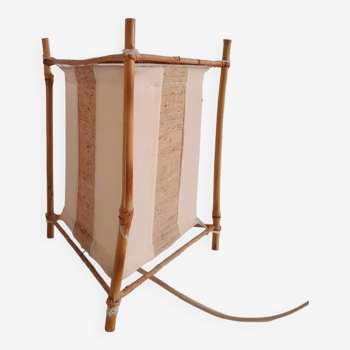 Rattan fabric lamp