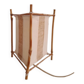 Lampe rotin tissu