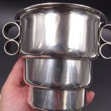 Silver metal ice bucket circa 1950