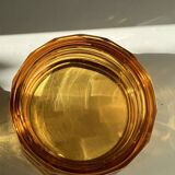 Vintage Bohemian orange crystal sugar bowl/candy dish