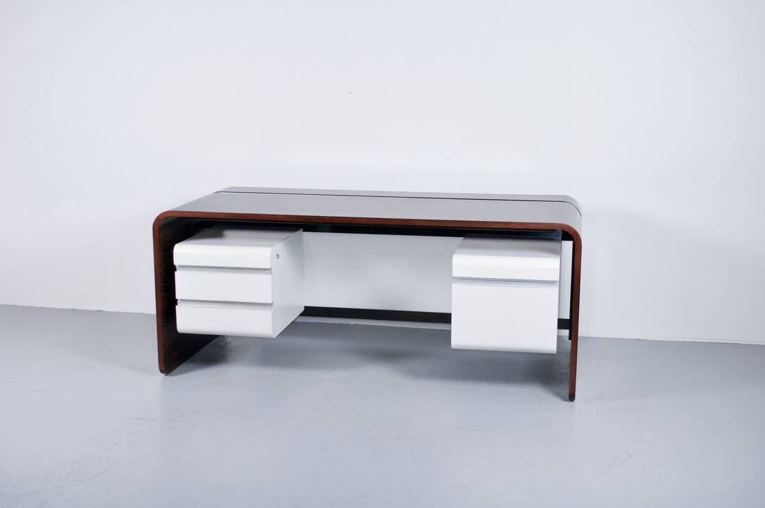 ROSEWOOD DESK MICHEL BOYER TFM EDITION 1970s ROTHSCHILD BANK