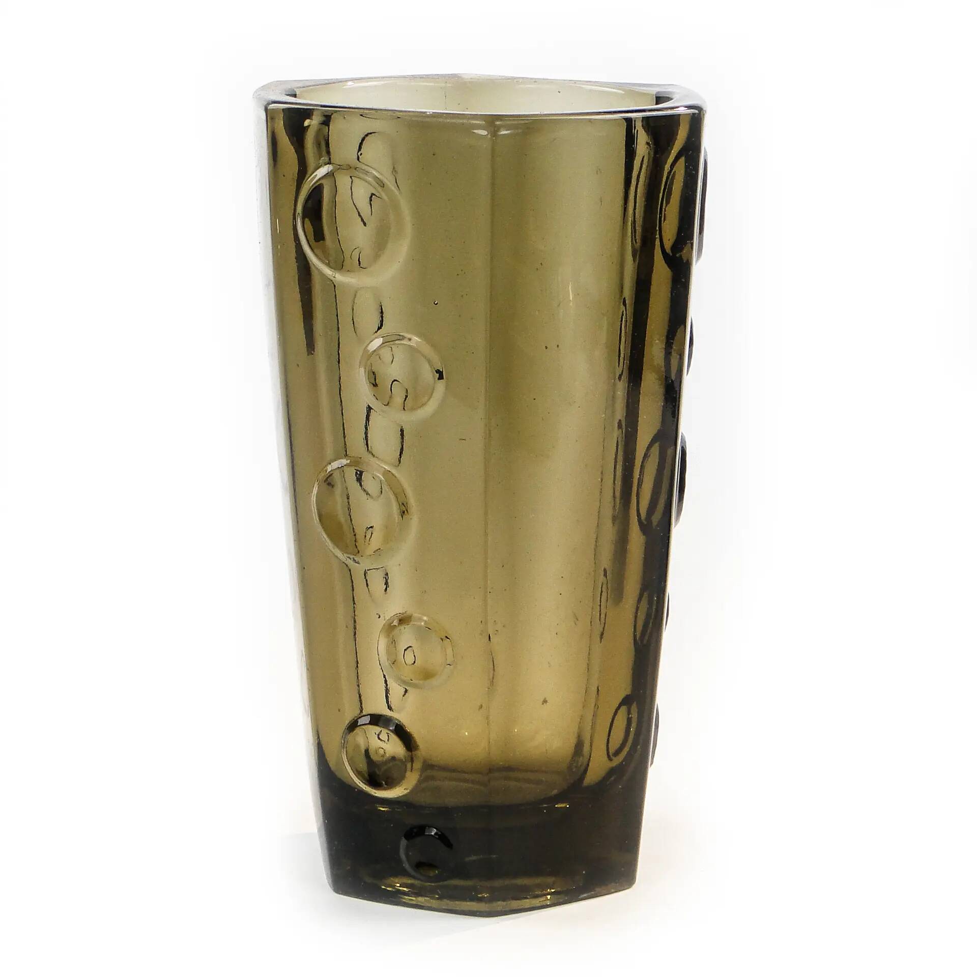 Mid-century modern vase, glass, designed by J. S. Drost, Ząbkowice, Poland, 1970s