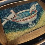 Golden wood tray with mosaic painting