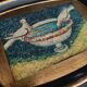 Golden wood tray with mosaic painting