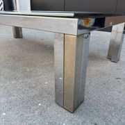 1970s smoked glass chrome coffee table